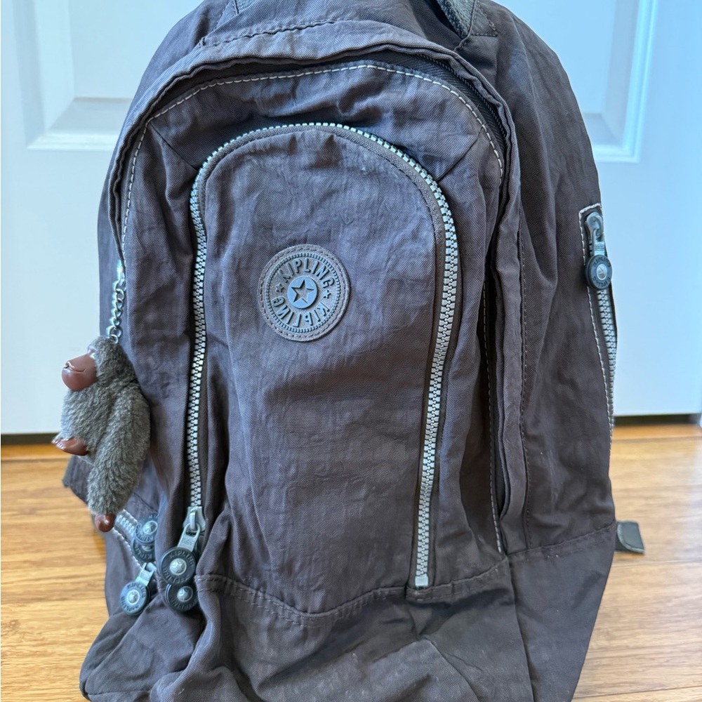 Kipling Brown Backpack With Monkey - image 1